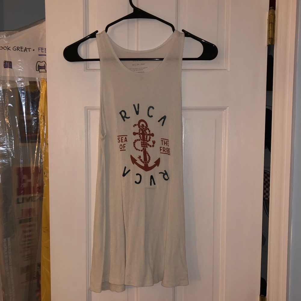 RVCA White Graphic Swing Tank Top